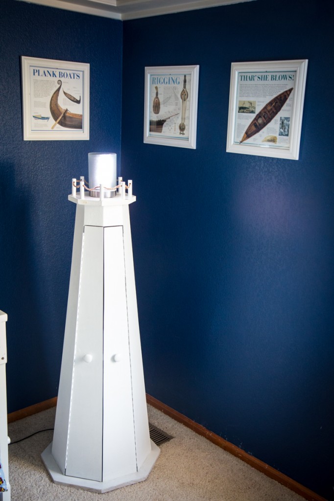 Lighthouse Bookshelf With Remote Controlled LED Beacon IndustriumVita