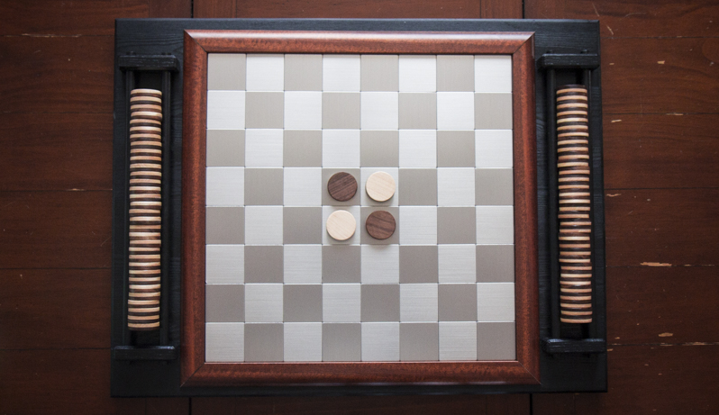 DIY Custom Walnut, Maple, hardwood and Stainless Othello (Reversi) Chess Checkers Board